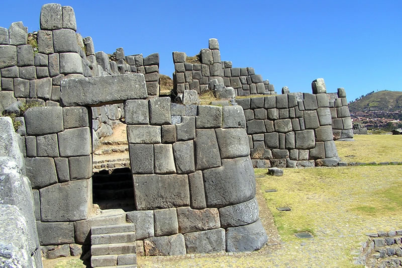 Trapezoidal gateway in the Sacsayhuamán Archaeological Complex.