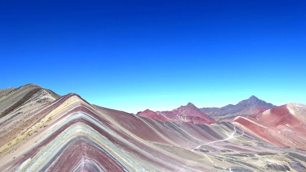 Rainbow Mountain on a clear day