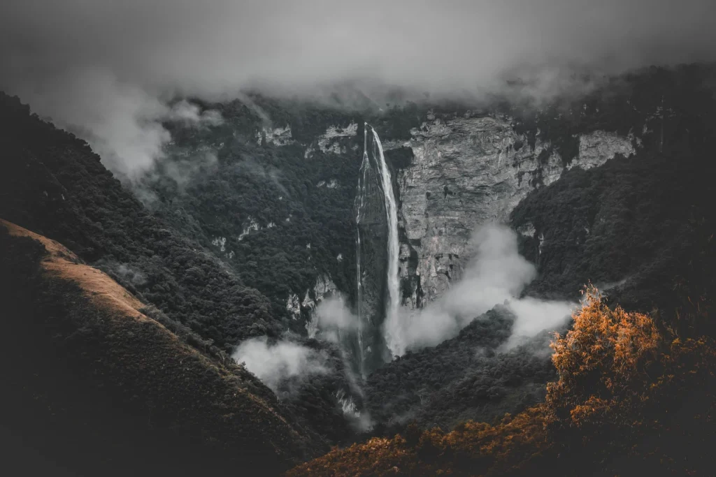 The Gocta waterfall, one of the tallest in the world, is located in the Amazon, Peru