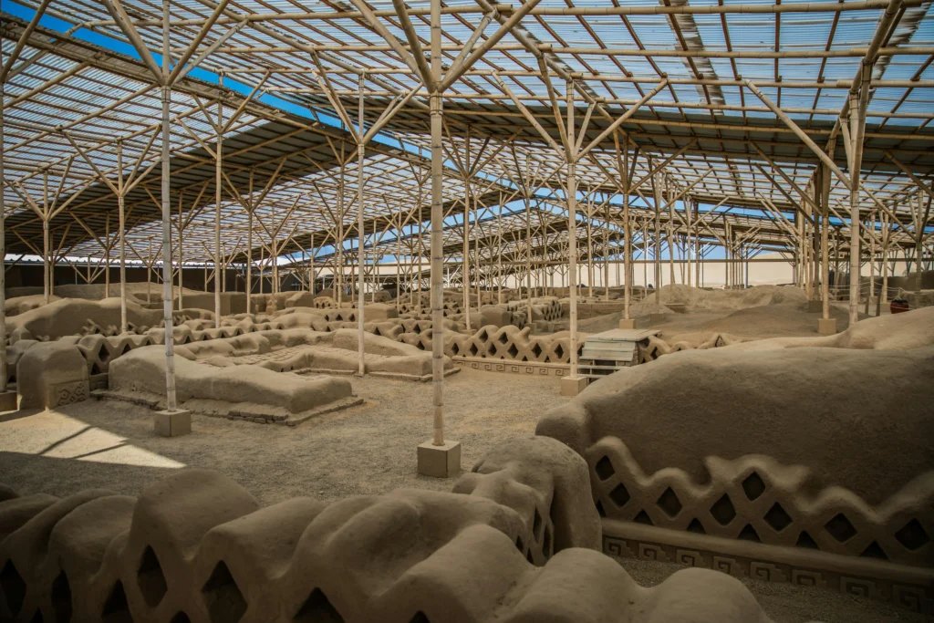 Chan Chan citadel, the largest adobe city in America, in Trujillo, Peru