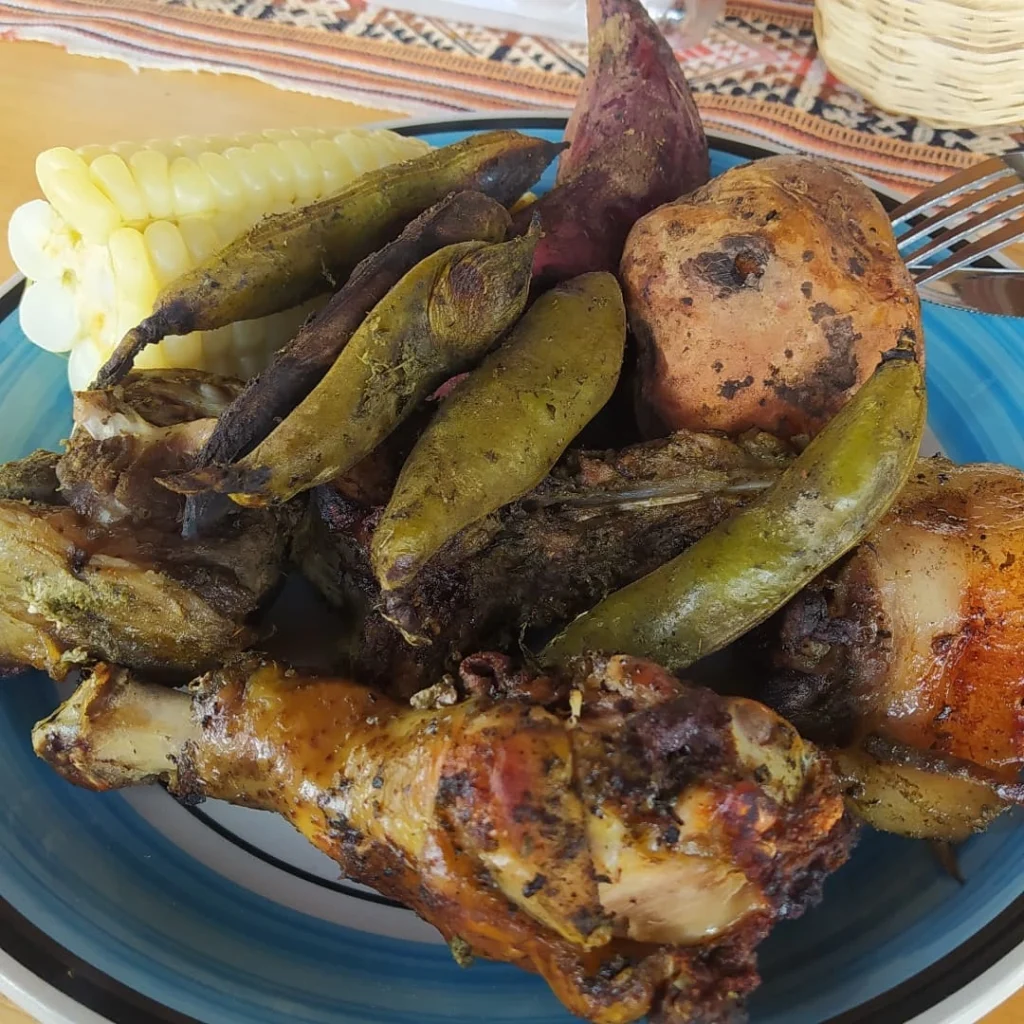 Pachamanca plato típico de los andes peruanos