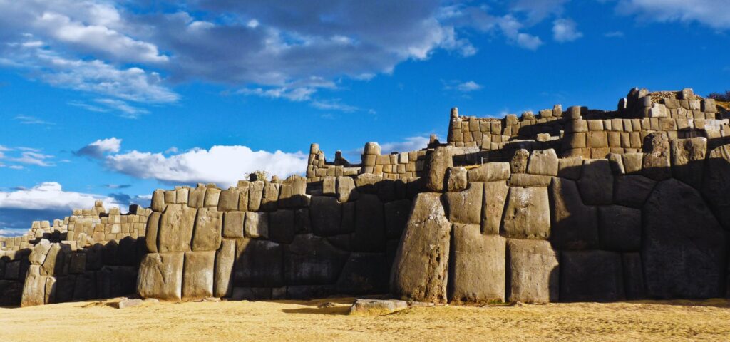 Sacsayhuamán archaeological site, known for its massive stone walls, just minutes from Cusco city