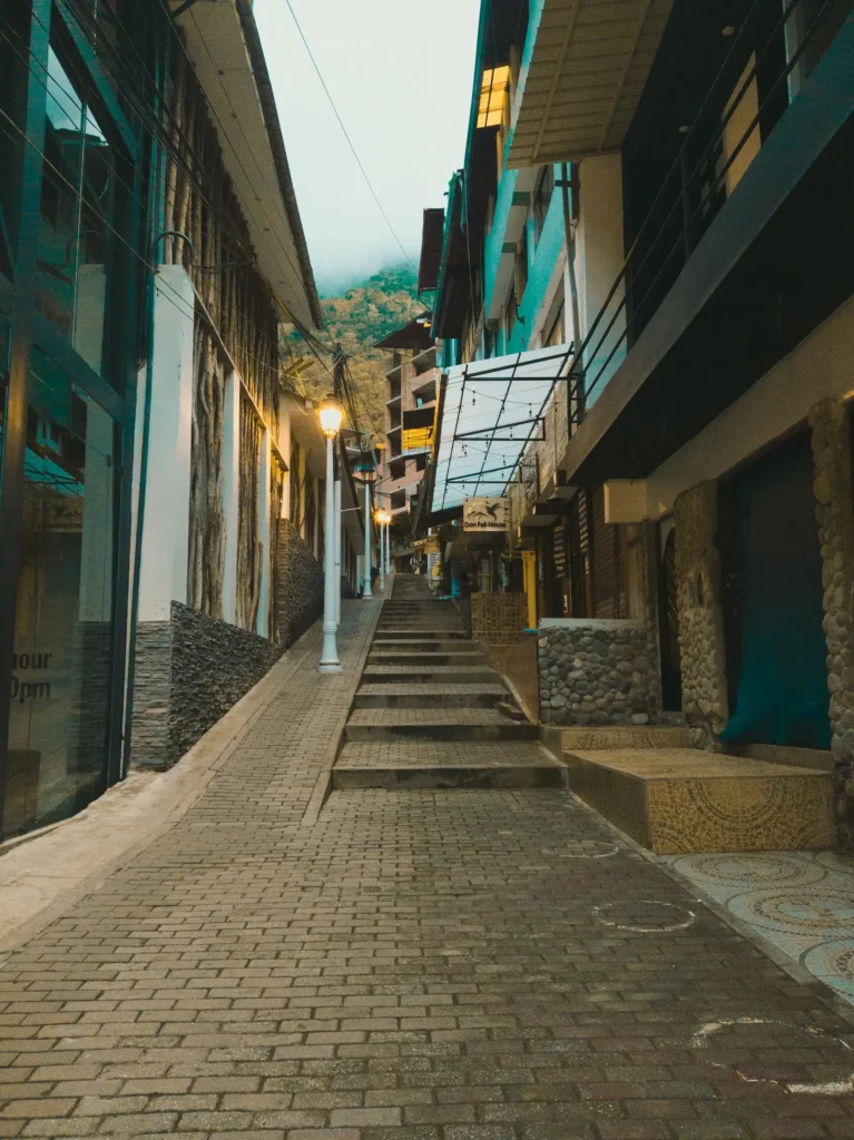 Street in the town of Aguas Calientes