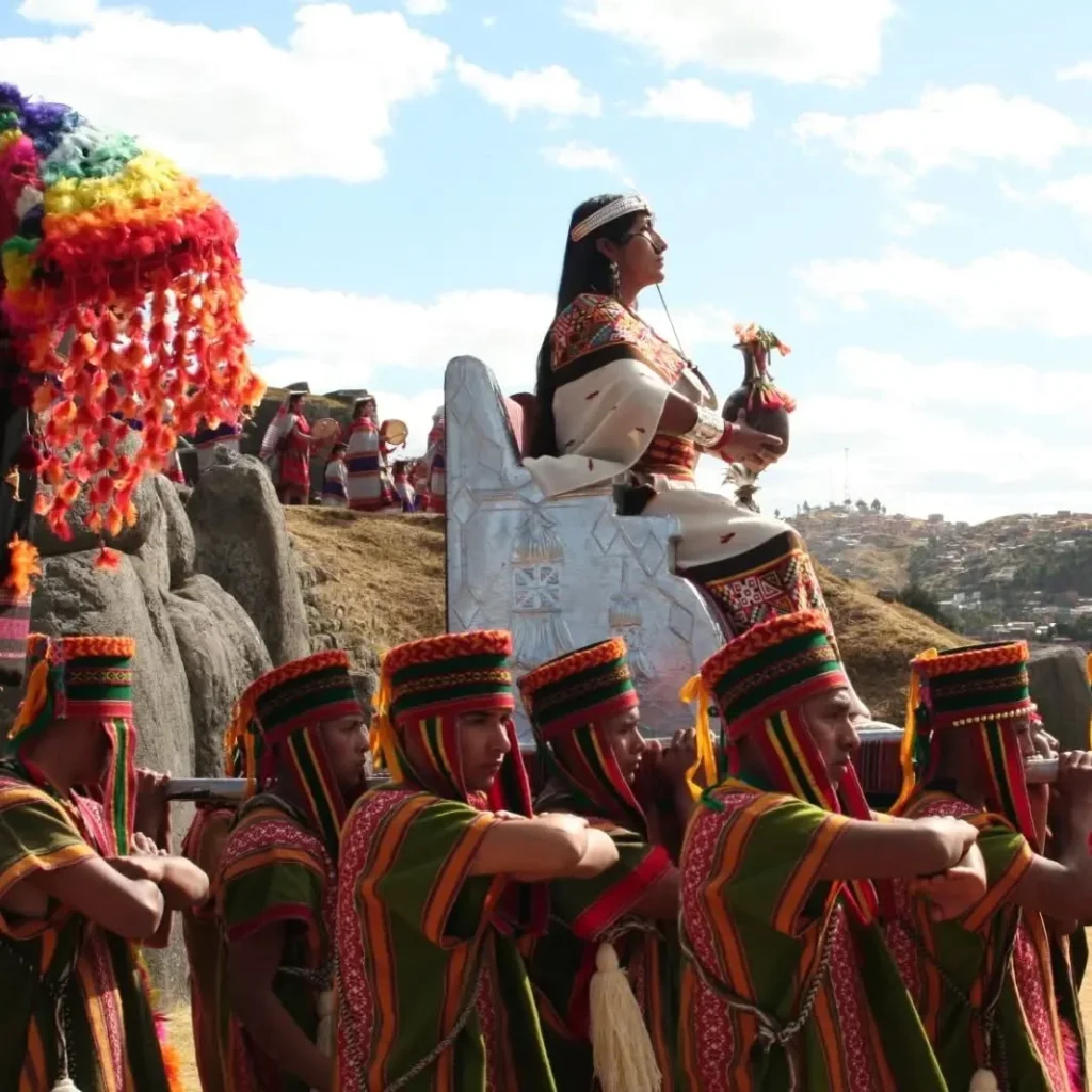 Representation of the Aclla in the celebration of the Inti Raymi festival