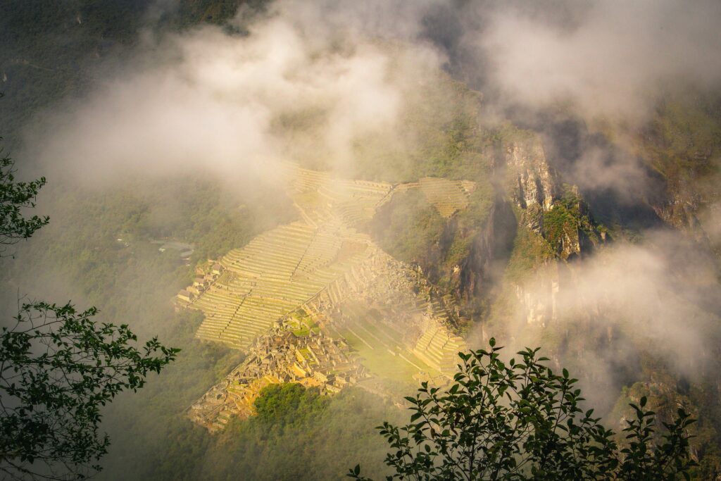 Vista panorâmica da cidadela de Machu Picchu