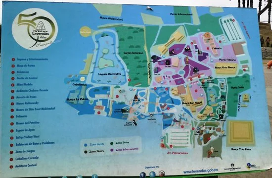 Mapa mostrando ubicación del Parque de las Leyendas en Lima