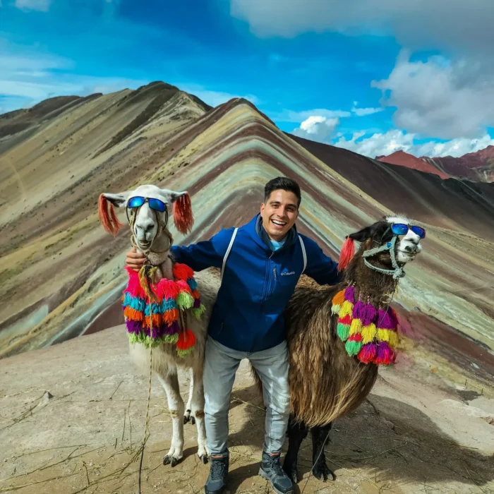 Turista Llamas Montaña